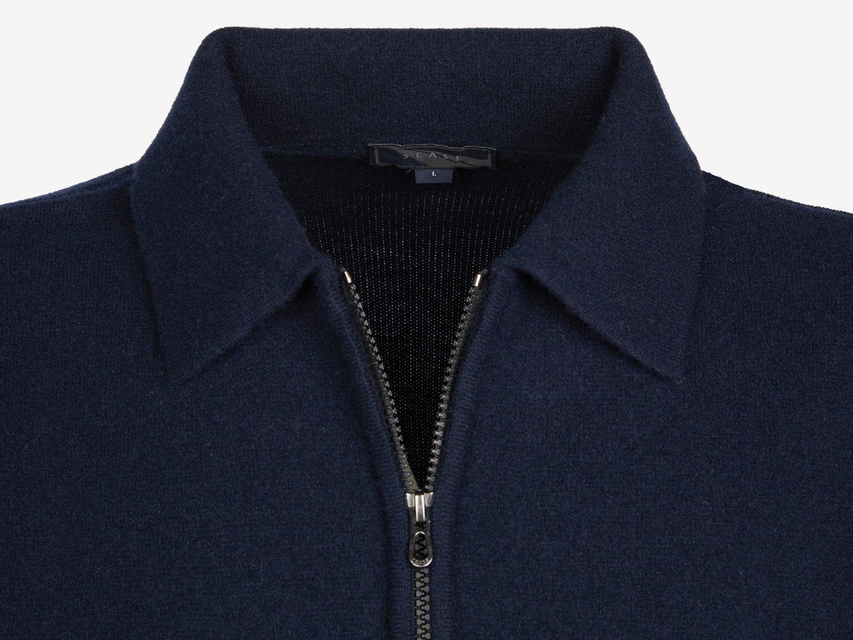 Felted Half Zip Polo