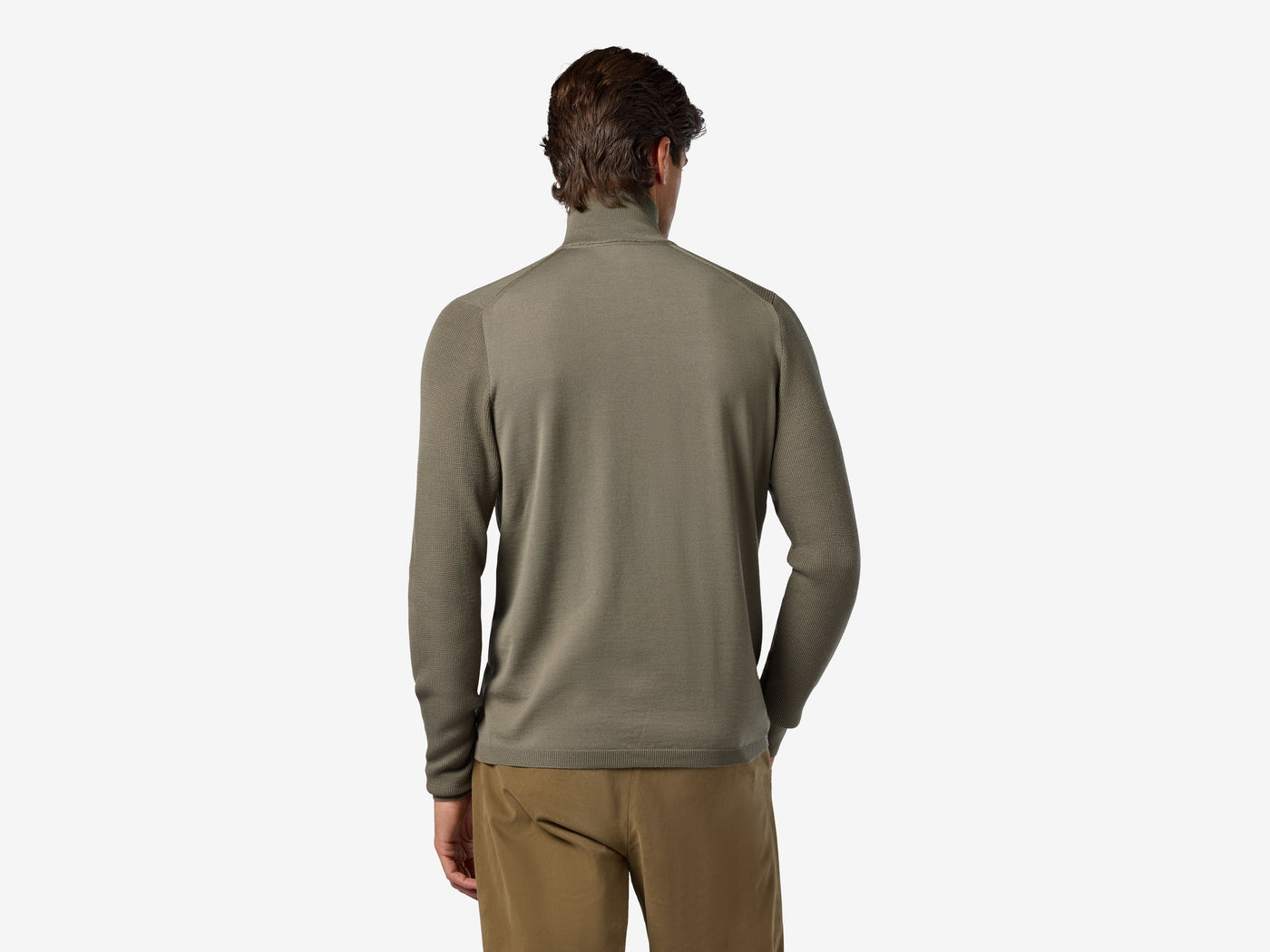 Waffle Half Zip Turtle Neck